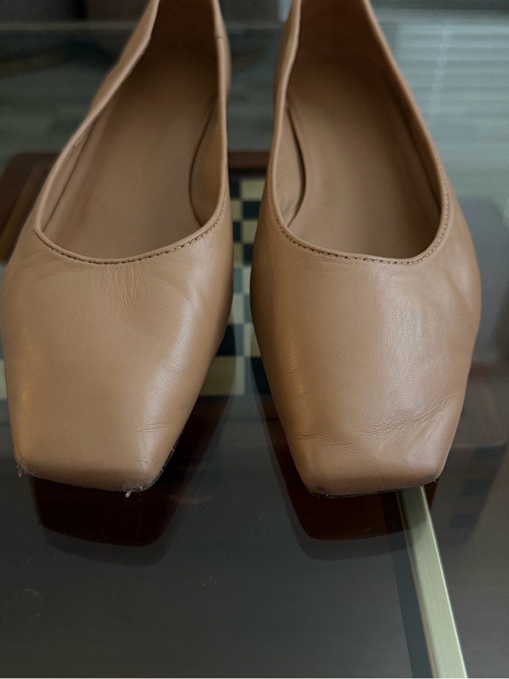 Everlane Nude Tan Low Block Heel Pumps - Picture 2 of 8